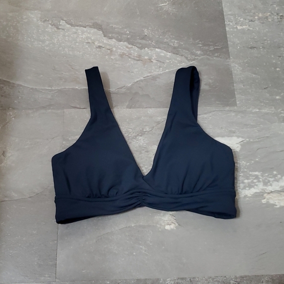NWOT Seafolly Australia V Neck Crop Bikini Top. Eco Collective True Navy. 6 US. - Picture 6 of 9